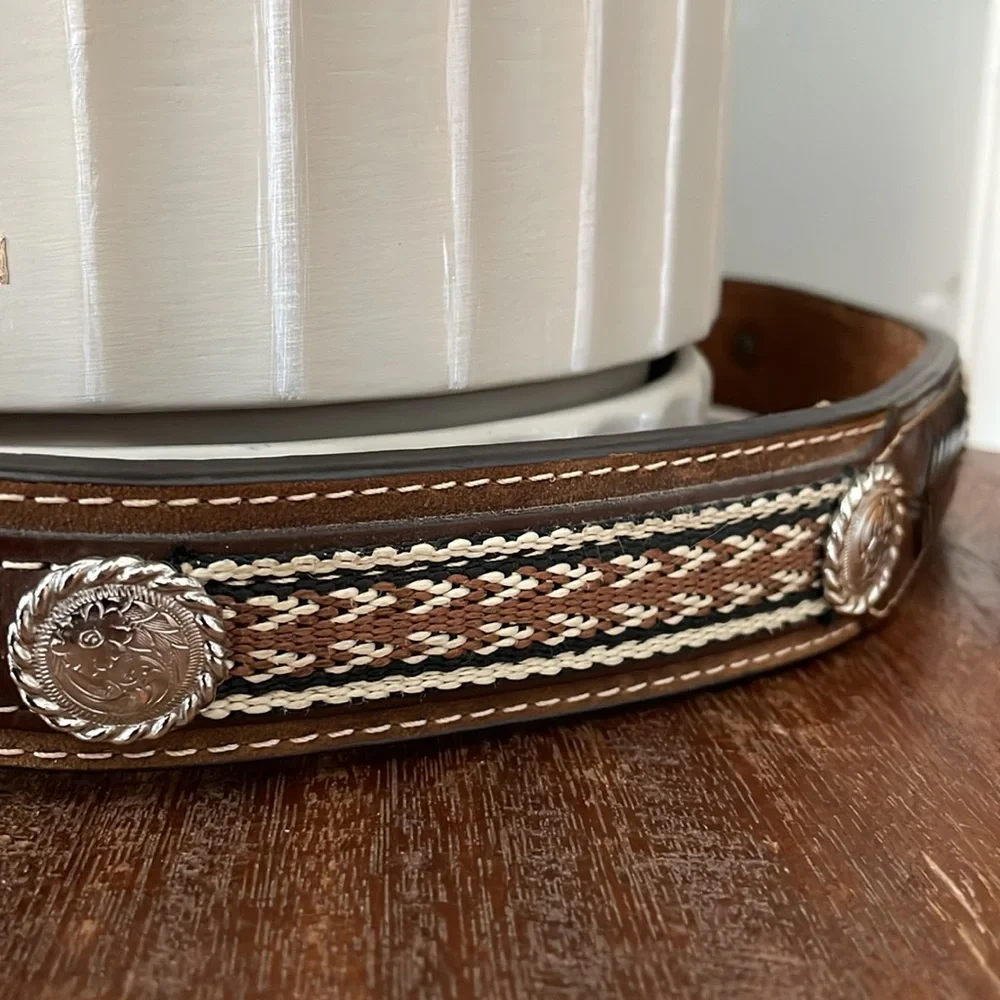 [ Boys Western Genuine Leather Nocona Belt with Silver Texas Belt Buckle ]